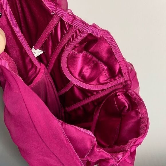 Dolce & Gabbana magenta silk chiffon bustier gathered fit & flare dress size 40 - Picture 5 of 16